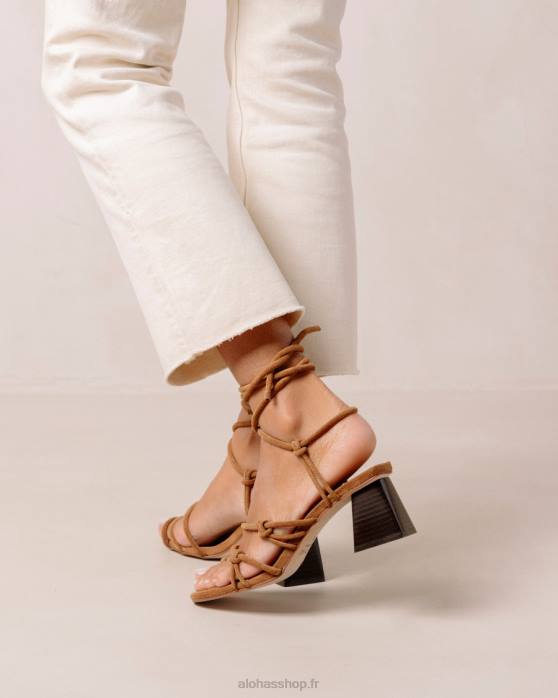 femmes bronzer P64N241 Alohas goldie - sandales en cuir marron