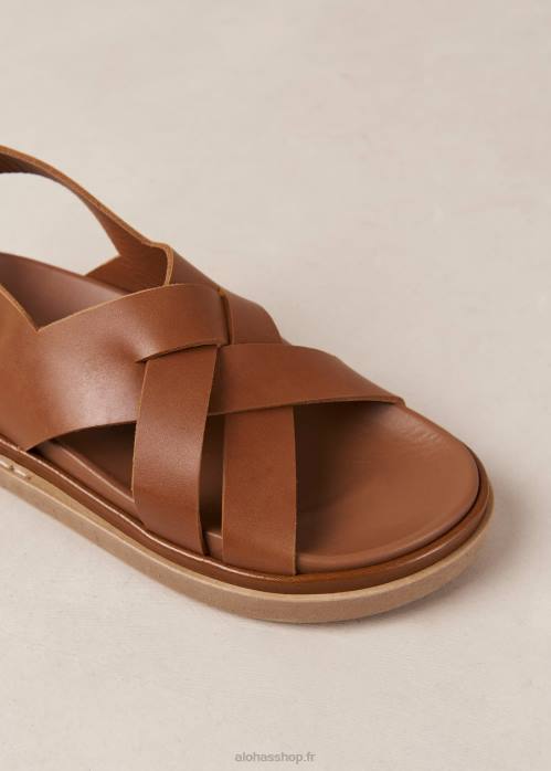 femmes bronzer P64N371 Alohas trunca - sandales en cuir marron