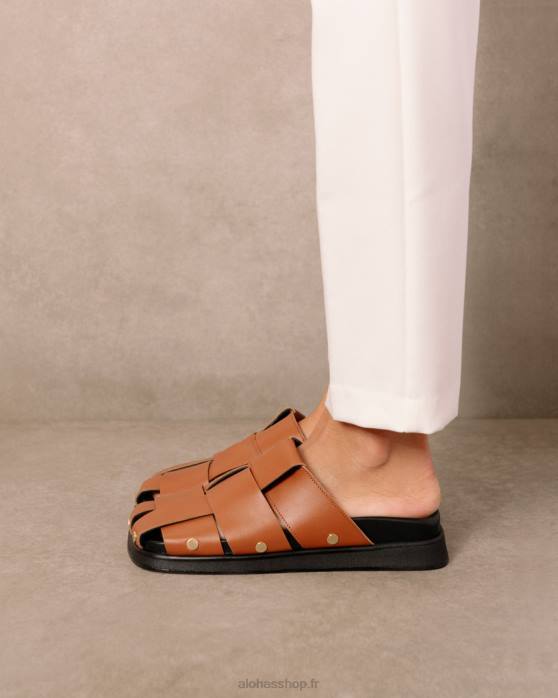 femmes bronzer P64N531 Alohas stuart - mules en cuir marron