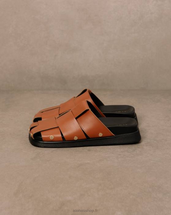 femmes bronzer P64N531 Alohas stuart - mules en cuir marron