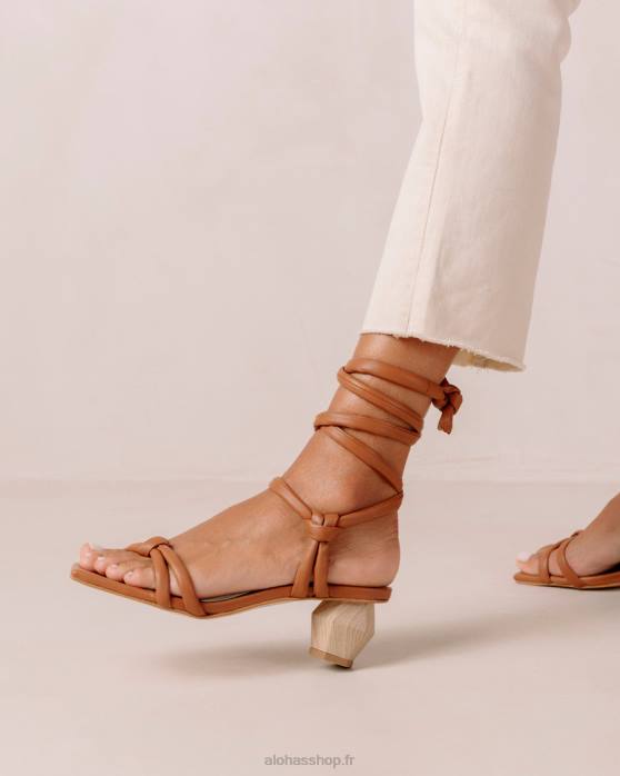femmes bronzer P64N583 Alohas creative - sandales en cuir marron