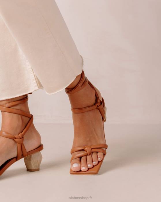 femmes bronzer P64N583 Alohas creative - sandales en cuir marron