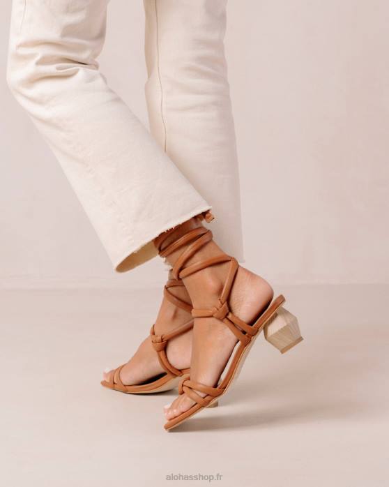 femmes bronzer P64N583 Alohas creative - sandales en cuir marron