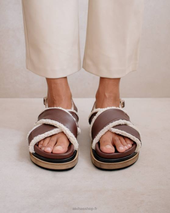 femmes brun P64N114 Alohas marron guimauve