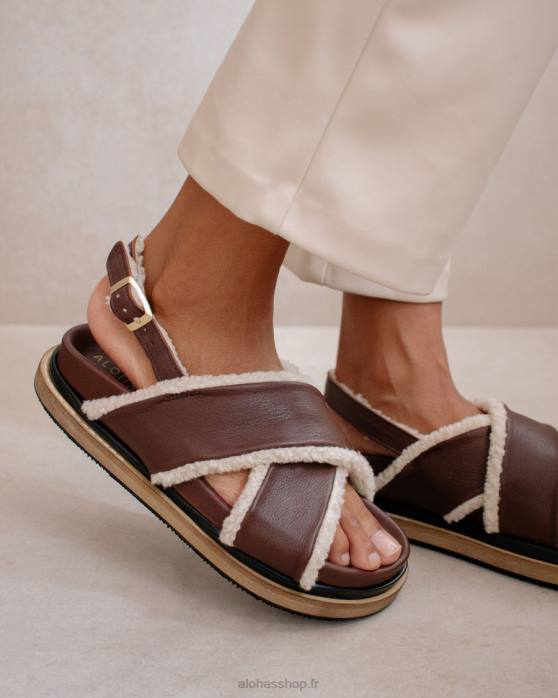 femmes brun P64N114 Alohas marron guimauve