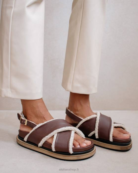 femmes brun P64N114 Alohas marron guimauve