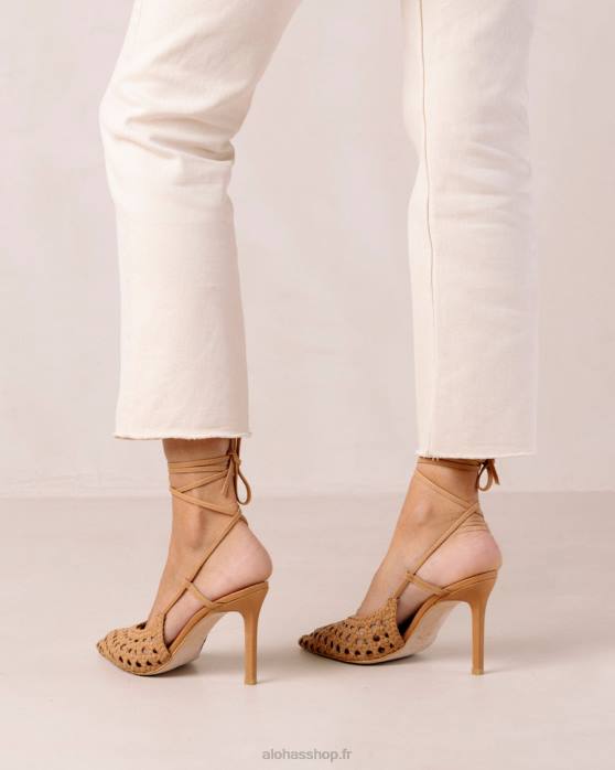 femmes chameau P64N407 Alohas tempête de sable - talons en cuir marron