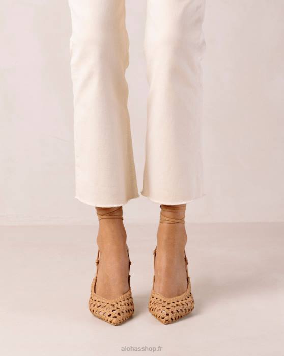 femmes chameau P64N407 Alohas tempête de sable - talons en cuir marron