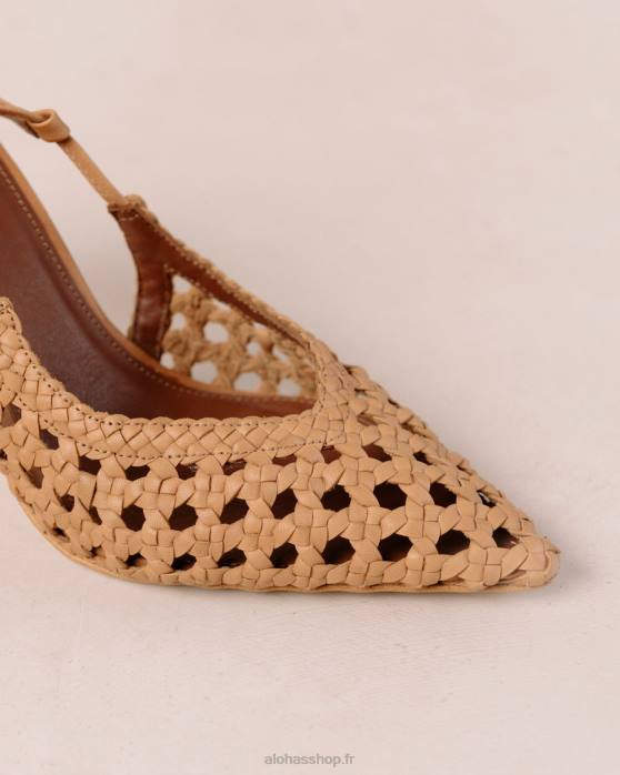 femmes chameau P64N407 Alohas tempête de sable - talons en cuir marron