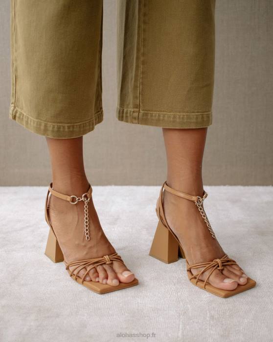 femmes chameau P64N473 Alohas cactus - sandales en cuir marron