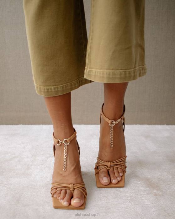 femmes chameau P64N473 Alohas cactus - sandales en cuir marron