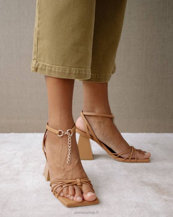 femmes chameau P64N473 Alohas cactus - sandales en cuir marron