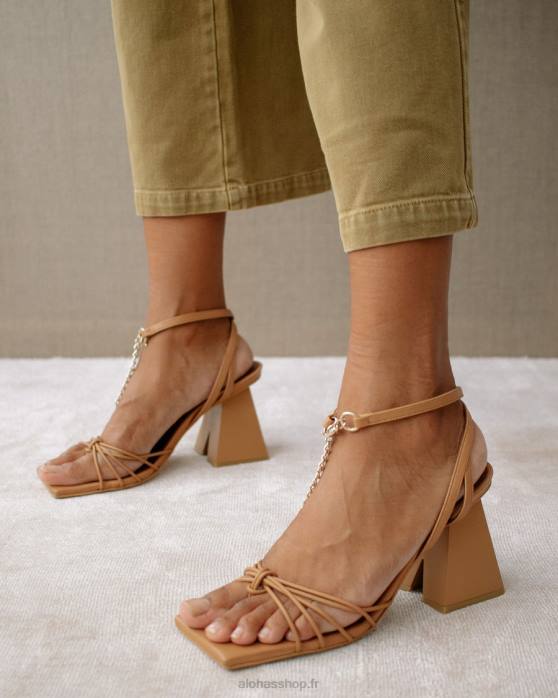 femmes chameau P64N473 Alohas cactus - sandales en cuir marron