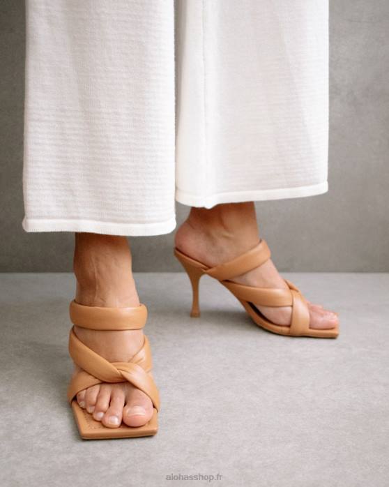femmes chameau P64N556 Alohas amaretto - sandales en cuir marron