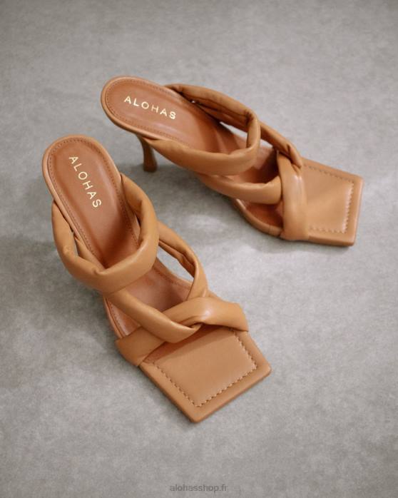 femmes chameau P64N556 Alohas amaretto - sandales en cuir marron