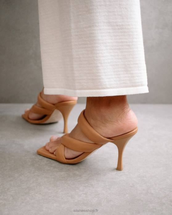femmes chameau P64N556 Alohas amaretto - sandales en cuir marron