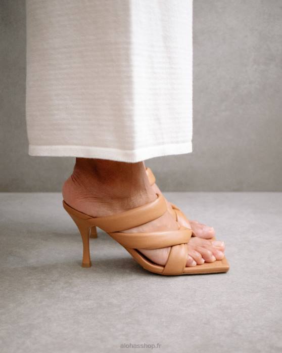 femmes chameau P64N556 Alohas amaretto - sandales en cuir marron