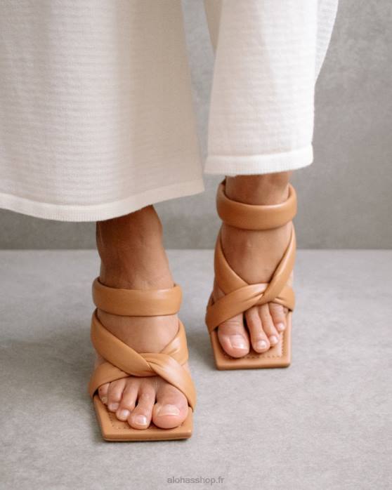 femmes chameau P64N556 Alohas amaretto - sandales en cuir marron