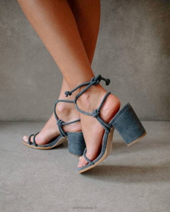 femmes gris orageux P64N22 Alohas grace - sandales en daim gris