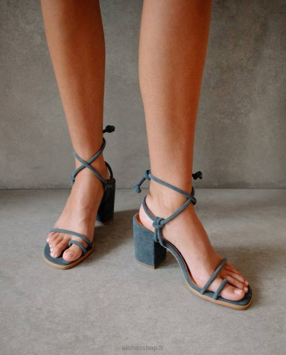femmes gris orageux P64N22 Alohas grace - sandales en daim gris