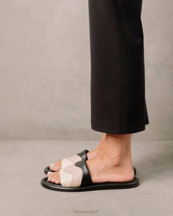 femmes kaléidoscope noir P64N554 Alohas malibu kaleidoscope - sandales en cuir multicolore