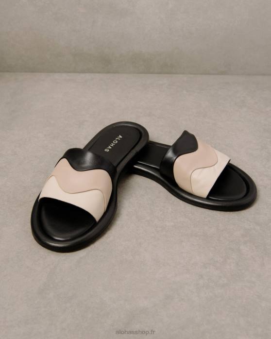 femmes kaléidoscope noir P64N554 Alohas malibu kaleidoscope - sandales en cuir multicolore