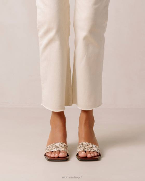 femmes kalon brun P64N363 Alohas kalon carré - sandales en cuir vegan marron