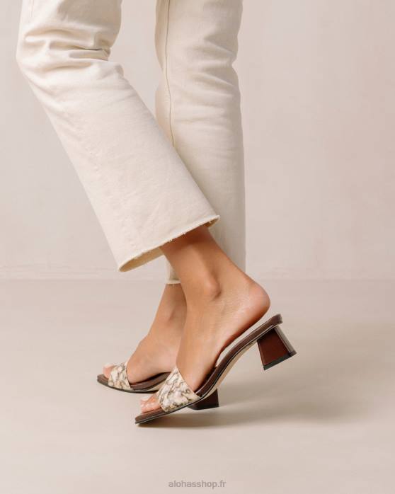 femmes kalon brun P64N363 Alohas kalon carré - sandales en cuir vegan marron