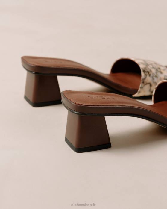 femmes kalon brun P64N363 Alohas kalon carré - sandales en cuir vegan marron