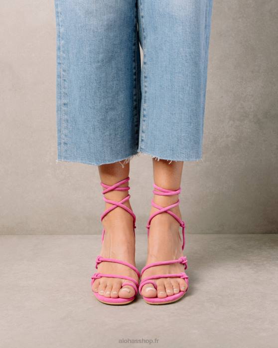 femmes magenta P64N243 Alohas goldie - sandales en cuir rose
