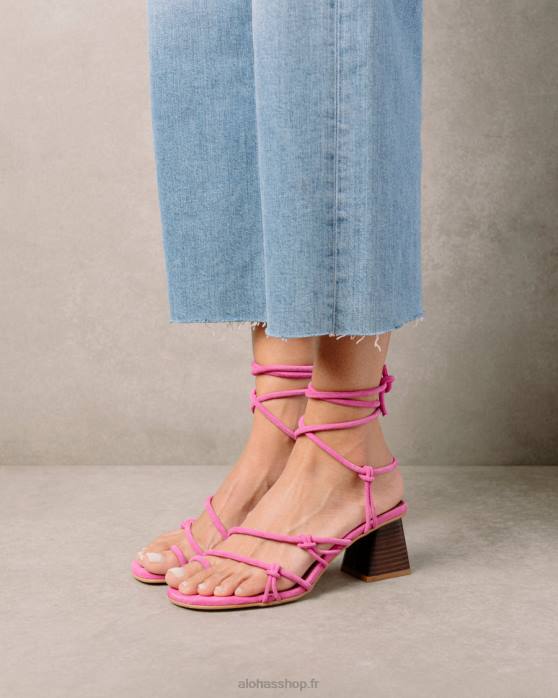 femmes magenta P64N243 Alohas goldie - sandales en cuir rose
