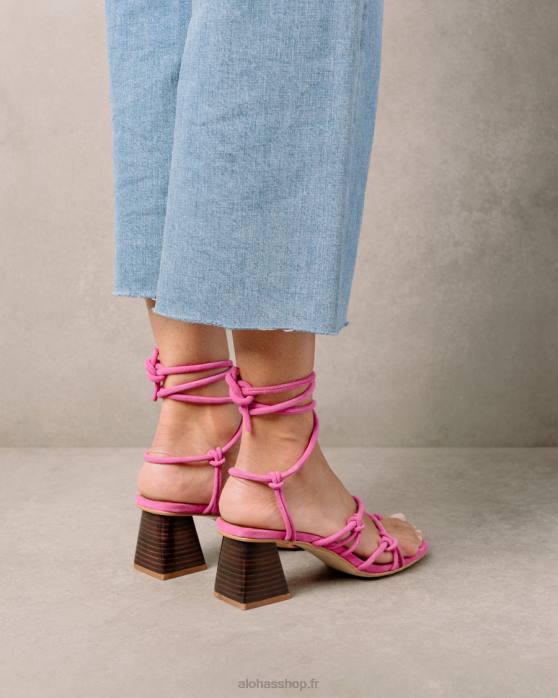 femmes magenta P64N243 Alohas goldie - sandales en cuir rose