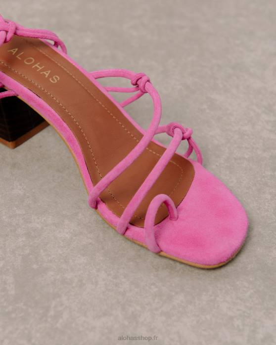femmes magenta P64N243 Alohas goldie - sandales en cuir rose