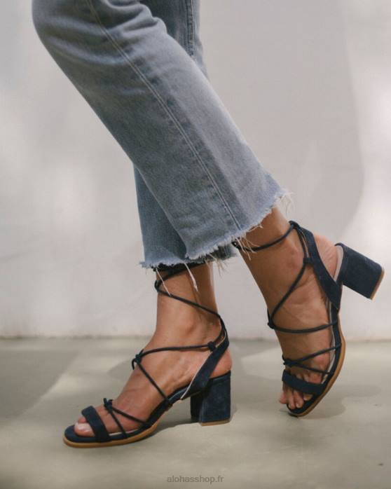 femmes marine P64N178 Alohas sophie - sandales en daim bleu marine