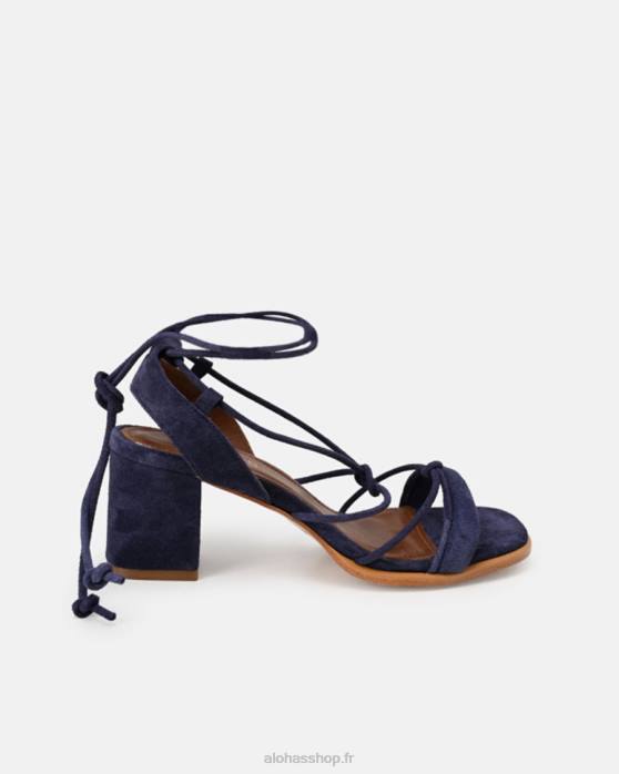 femmes marine P64N178 Alohas sophie - sandales en daim bleu marine
