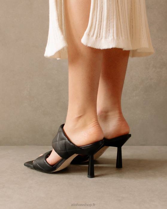femmes marron café velours P64N587 Alohas conner - sandales en cuir noir