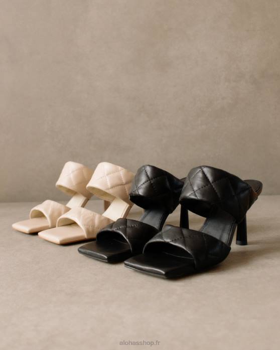 femmes marron café velours P64N587 Alohas conner - sandales en cuir noir