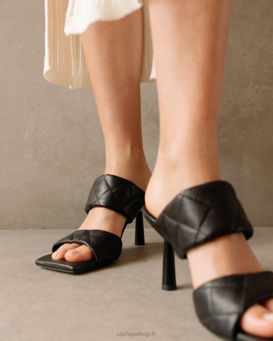 femmes marron café velours P64N587 Alohas conner - sandales en cuir noir