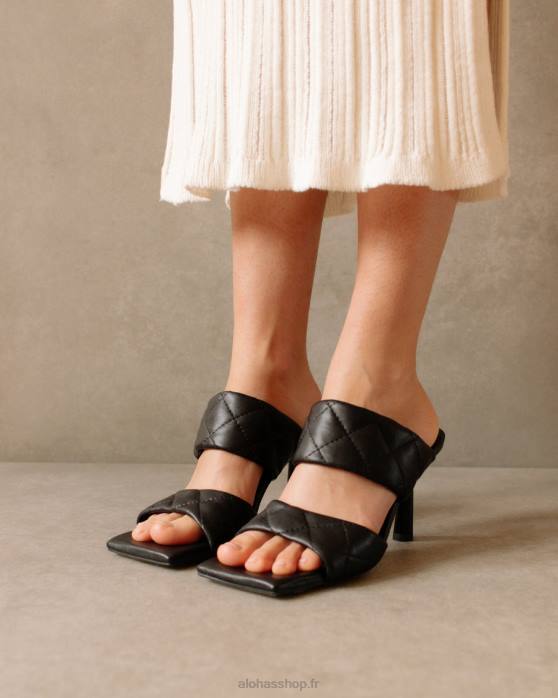 femmes marron café velours P64N587 Alohas conner - sandales en cuir noir
