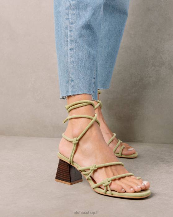 femmes menthe P64N244 Alohas goldie - sandales en cuir vert