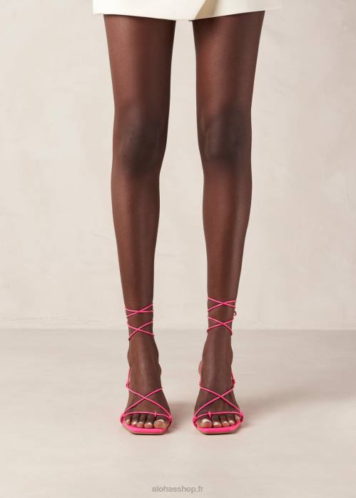 femmes néon magenta P64N302 Alohas bellini - sandales en cuir magenta