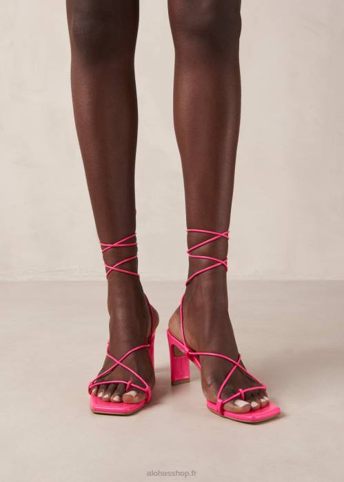 femmes néon magenta P64N302 Alohas bellini - sandales en cuir magenta