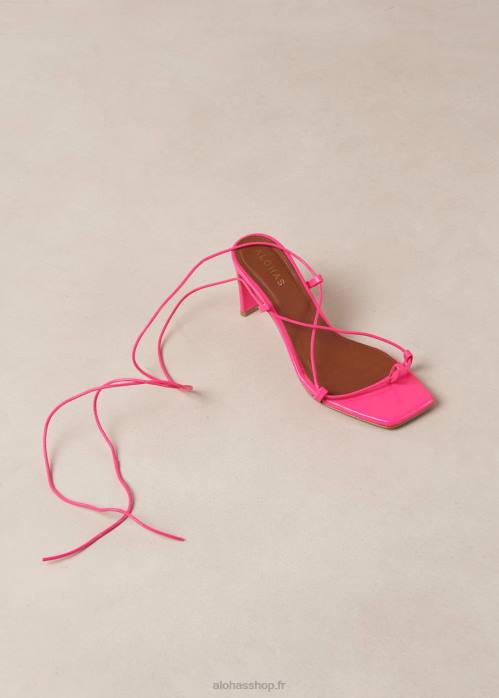 femmes néon magenta P64N302 Alohas bellini - sandales en cuir magenta