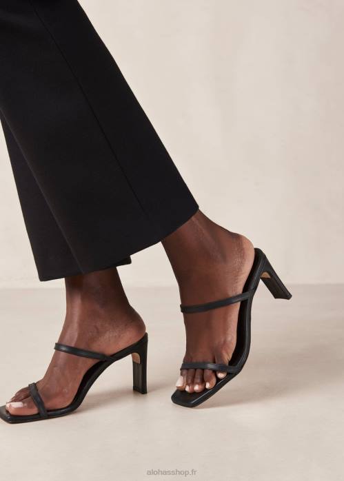 femmes noir P64N161 Alohas cannes - sandales en cuir noir