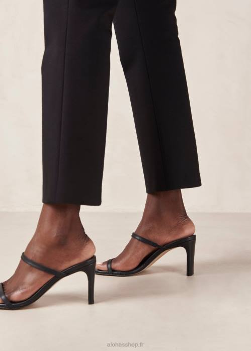 femmes noir P64N161 Alohas cannes - sandales en cuir noir