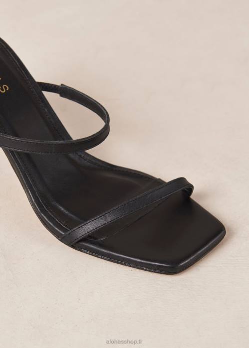 femmes noir P64N161 Alohas cannes - sandales en cuir noir