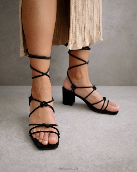 femmes noir P64N166 Alohas paloma - sandales en daim noir