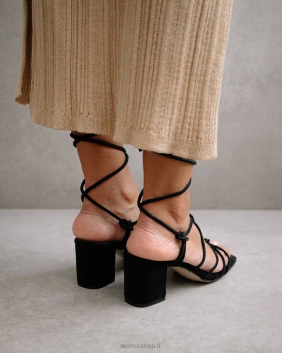 femmes noir P64N166 Alohas paloma - sandales en daim noir