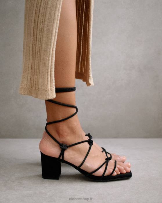 femmes noir P64N166 Alohas paloma - sandales en daim noir