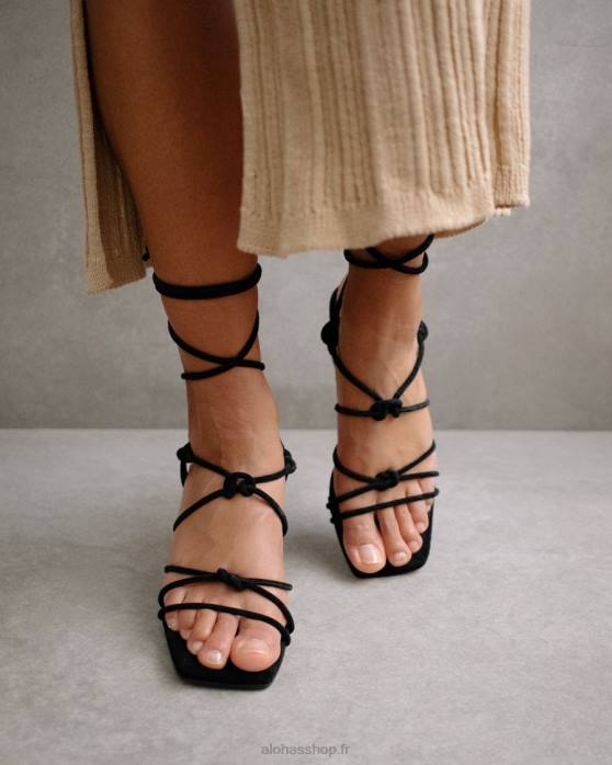 femmes noir P64N166 Alohas paloma - sandales en daim noir